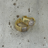 925 Gümüş | Çizgili Taşlı Vintage Küpe