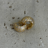 925 Gümüş | Ful Taşlı Dolgun Küpe