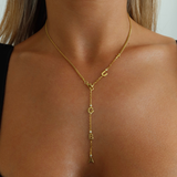 925 Gümüş | Taş Detaylı Y Zincir İsim Kolye