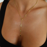 925 Gümüş | Taş Detaylı Y Zincir İsim Kolye