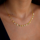 925 Gümüş | Çok Renkli Taş Charm Kolye