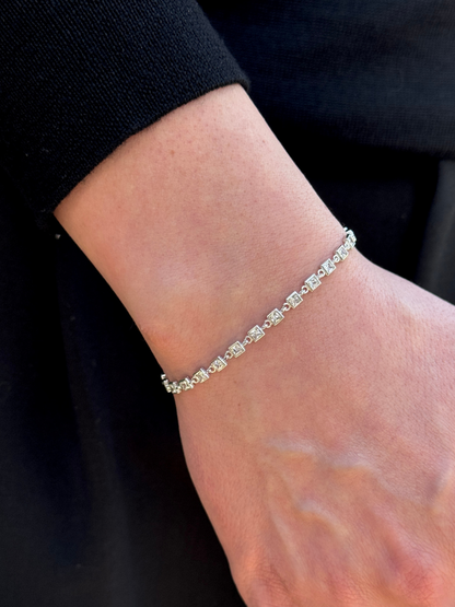 925 Gümüş | Mina Kare Taşlı Bileklik