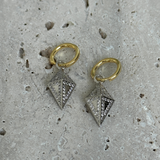 925 Gümüş | Taşlı Uçurtma Form Sallantılı Küpe