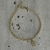 925 Gümüş | Harfli Ataç Su Yolu Bileklik