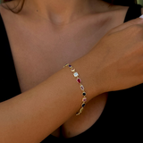 925 Gümüş | Renkli Karma Taşlı Bileklik