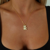 925 Gümüş | Taşlı Kalpli Ayıcık Kolye