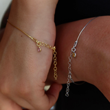 925 Gümüş | Doğum Ayı Taşlı İnce İtalyan Bileklik(Tekli)