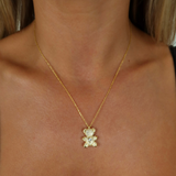 925 Gümüş | Taşlı Kalpli Ayıcık Kolye