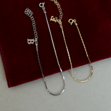 925 Gümüş | Harfli Linen Bileklik(E Harfi, Gold)