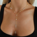 925 Gümüş | Taşlı Y Zincir Kolye