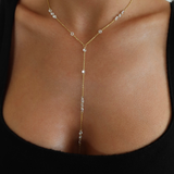 925 Gümüş | Taşlı Y Zincir Kolye