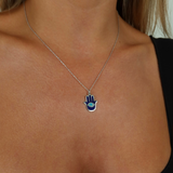 925 Gümüş | Renkli Fatma Ana Eli Kolye