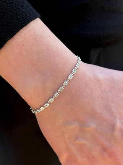 925 Gümüş | Mina Kare Taşlı Bileklik