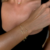 925 Gümüş | 3 Zincirli Yuvarlak Taşlı Bileklik