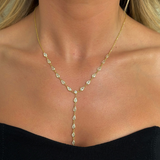 925 Gümüş | Damla Taşlı Y Zincir Kolye