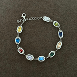 925 Gümüş | Colorfol Markiz Taşlı Bileklik