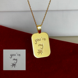 925 Gümüş | Kendi El Yazın ile İstediğini Yazdır-Çizdir Plaka Kolye