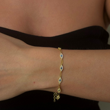 925 Gümüş | Taşlı Göz Figürlü Bileklik