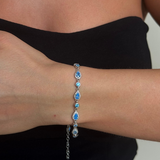 925 Gümüş | Mavi Taşlı Aura Bileklik