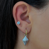 925 Gümüş | Taşlı Uçurtma Form Sallantılı Küpe