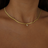 925 Gümüş | Harf Charm'lı Yılan Zincir Kolye