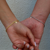 925 Gümüş | Harfli Halat Zincir Bileklik(Tekli)