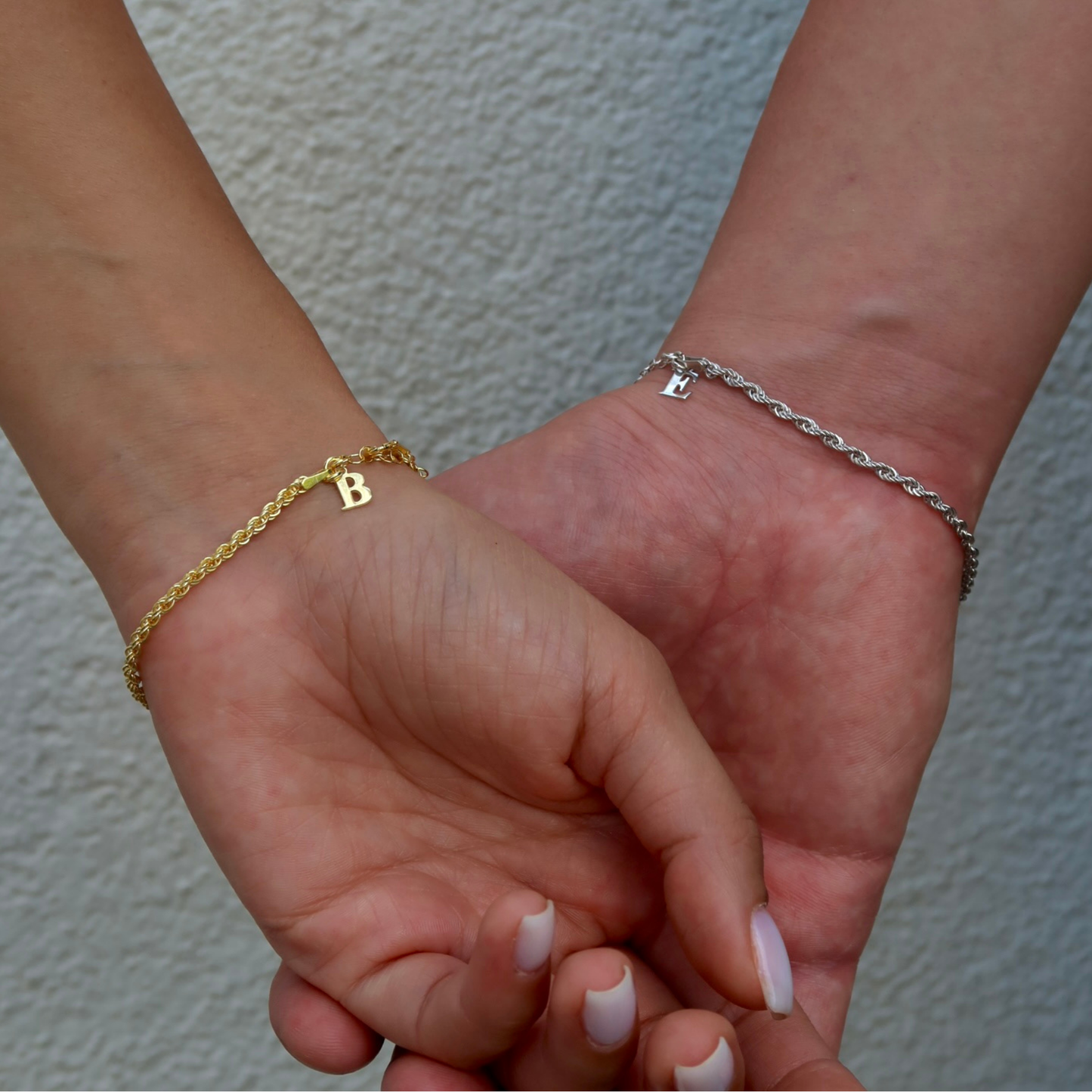 925 Gümüş | Harfli Halat Zincir Bileklik(Tekli)