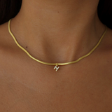 925 Gümüş | Harf Charm'lı Yılan Zincir Kolye