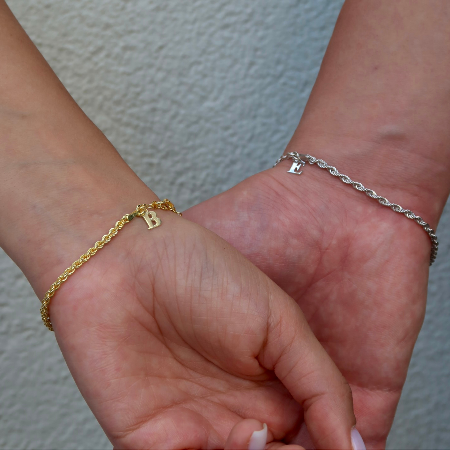 925 Gümüş | Harfli Halat Zincir Bileklik(Tekli)