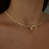 925 Gümüş | Harf Charm'lı Yılan Zincir Kolye