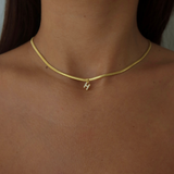 925 Gümüş | Harf Charm'lı Yılan Zincir Kolye