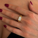 925 Gümüş | Taşlı Dikdörtgen Yüzük