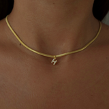 925 Gümüş | Harf Charm'lı Yılan Zincir Kolye