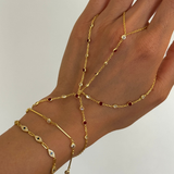 925 Gümüş | 3 Zincirli Renkli Yuvarlak Taşlı Şahmeran