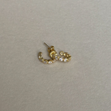 925 Gümüş | Taşlı Yarım Halka Küpe