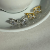 925 Gümüş | Markiz Taşlı Kilit Küpe