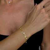 925 Gümüş | 3 Zincirli Taşlı Kelebek Bileklik