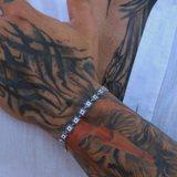 925 Gümüş | Sıralı Kare Nazar Bileklik