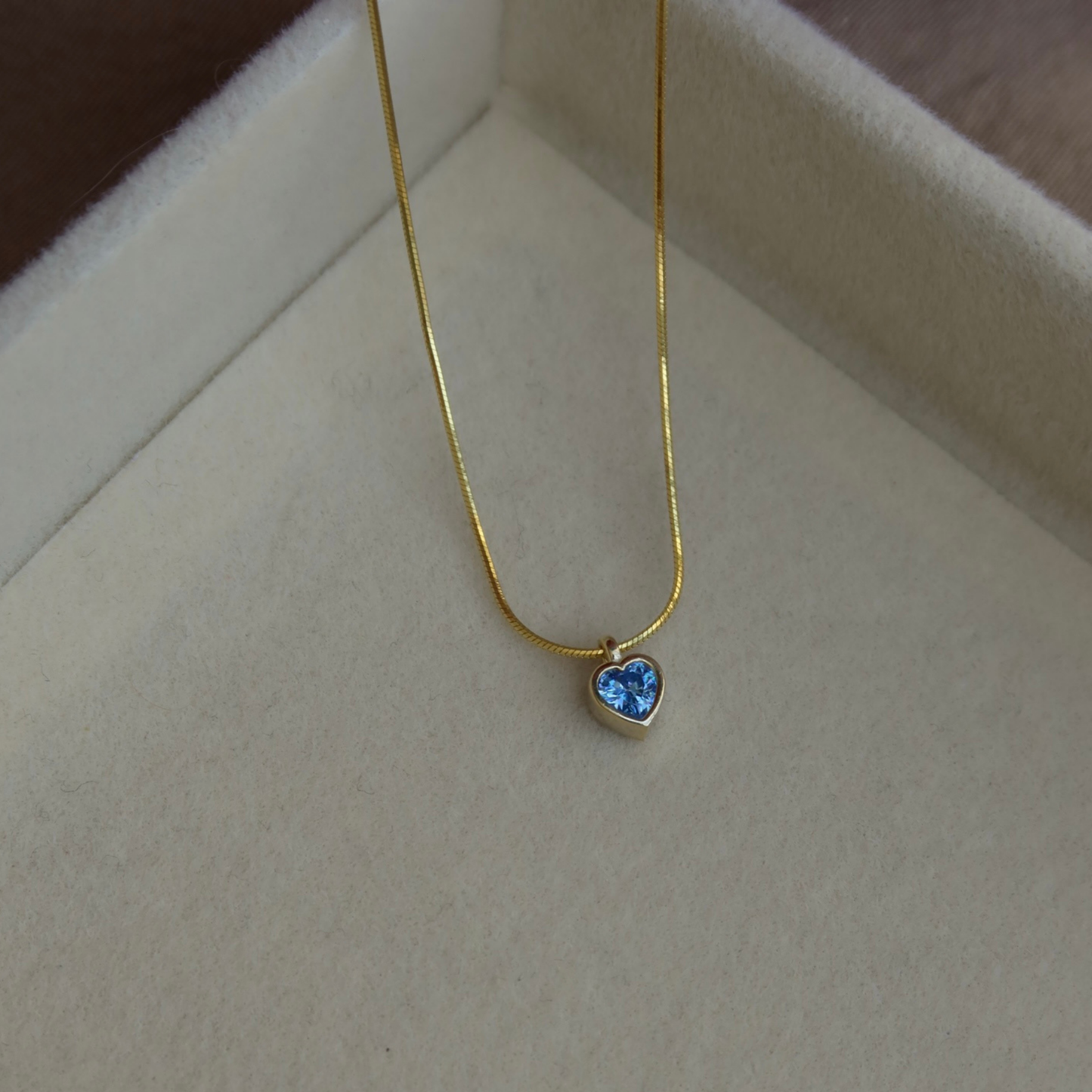 925 Gümüş | Mini Kalpli Doğum Ayı Taşlı Kolye