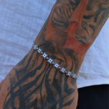 925 Gümüş | Sıralı Kare Nazar Bileklik