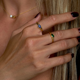 925 Gümüş | Oval Kesim Taşlı Yüzük