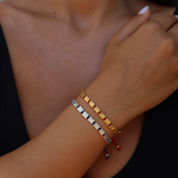 925 Gümüş | Lacivert İpli Dizi Bileklik