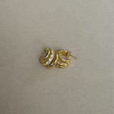 925 Gümüş | Ortası Taşlı Yarım Halka Küpe