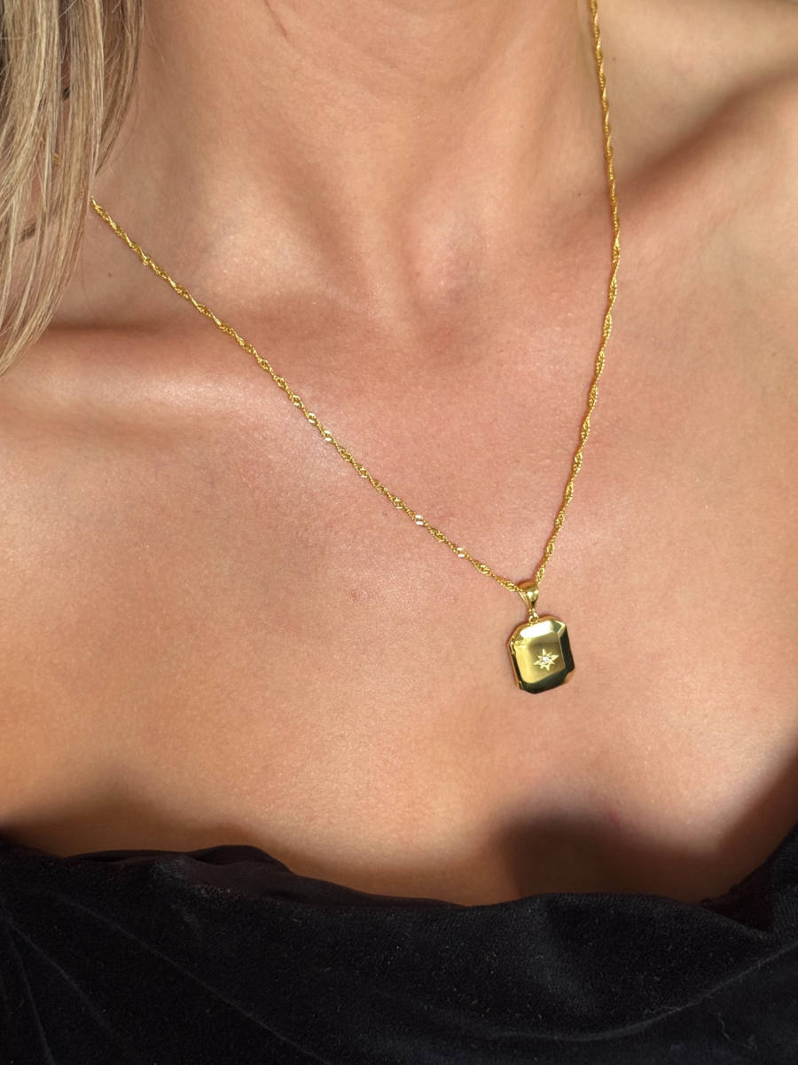 925 Gümüş | Kutup Yıldızlı Kapaklı Fotoğraf Kolye