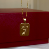 925 Gümüş | Kendi El Yazın ile İstediğini Yazdır-Çizdir Plaka Kolye