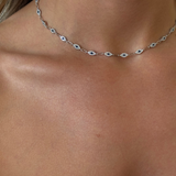 925 Gümüş | Taşlı Göz Figürlü Choker