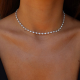 925 Gümüş | Zirkon Taşlı Kalp Choker Kolye