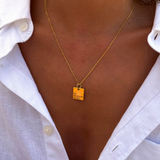 925 Gümüş | İstediğini Yazdır Kare Plaka Kolye