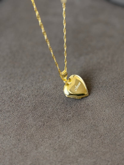 925 Gümüş | Kişiye Özel Kalpli Kapaklı Fotoğraf Kolye