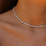 925 Gümüş | Zirkon Taşlı Kalp Choker Kolye